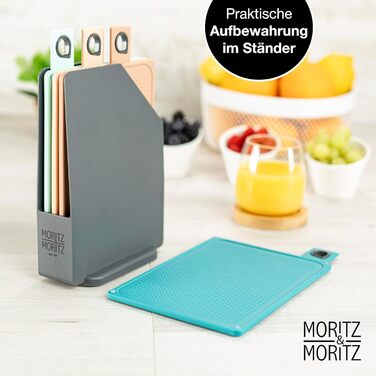 Набір кухонних дощок Moritz & Moritz, 3 шт., пластик, 32x22 см, з підставкою, для нарізання, гігієнічні, можна мити в посудомийці