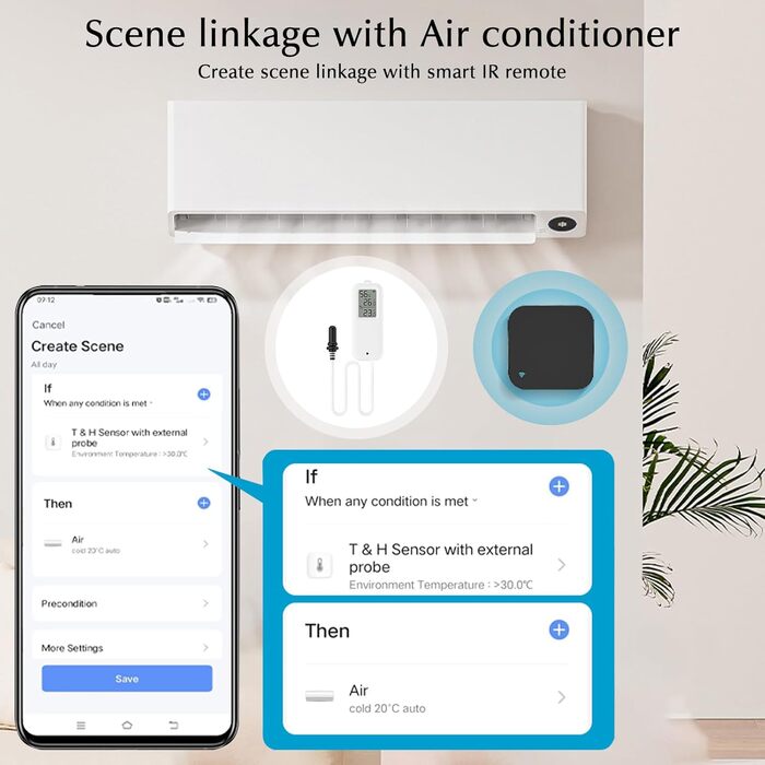 Wi-Fi термометр-гигрометр eMylo для холодильника та акваріума, з екраном, моніторинг через додаток, експорт даних, 2 шт.