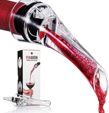 Аератор для вина VINABON Premium 2020, насадка-декантер на пляшку для червоного та білого вина, компактний, із гідом eBook
