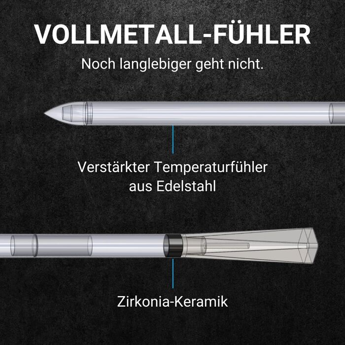 MEATER Pro 2 Plus – Розумний м'ясний термометр нового покоління, водонепроникний, до 550°C, для кухні, BBQ і гриля, багатосенсорний, велика дальність