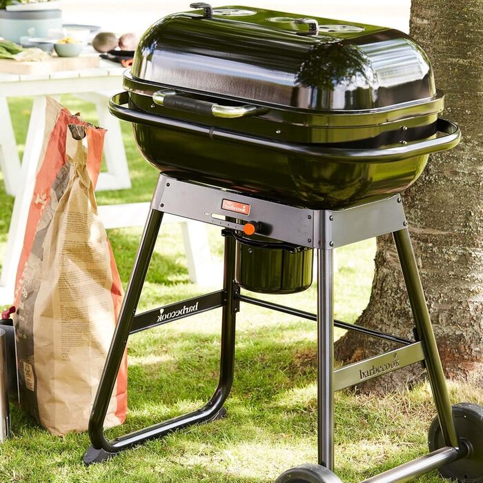 Вугільний гриль Barbecook Loewy 45 з вітрозахистом, для 6 осіб, чорний, 43x43x97 см (Magnus Original)