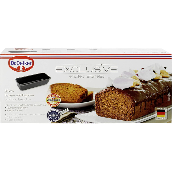 Форма для випікання хліба та кексів Dr. Oetker EXCLUSIVE 30 см, емальована, сіро-коричнева/кремова