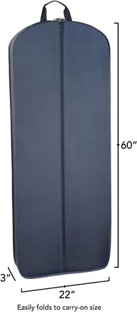 Дорожній трискладний чохол для сукні WallyBags, темно-синій, 152 см