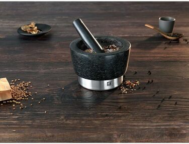 Молотрий з товкачем ZWILLING Spices, 10 см, граніт, чорний