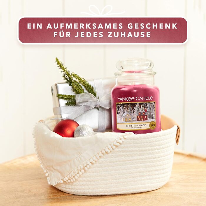 Ароматична свічка Yankee Candle у склі Christmas Cookie, велика, до 150 годин горіння, ідеальний подарунок для жінок