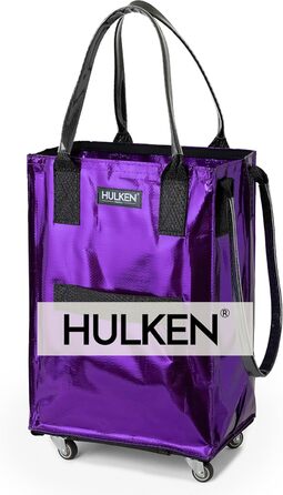 Сумка-візок HULKEN Klein Roégold на колесах, ультрафіолетова, S, 30 кг, складана, з міцними ручками та блискавкою, багаторазова