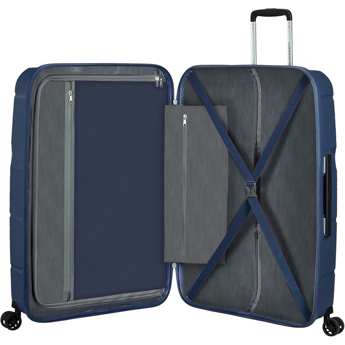 Валіза American Tourister Linex Spinner L, 76 см, 102 л, синя, на 4 колесах