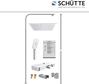 Душова лійка SCHÜTTE SAMOA RAIN, 3 режими, антикальк, понад 300 форсунок, біло-хромова, Самтштраль-технологія