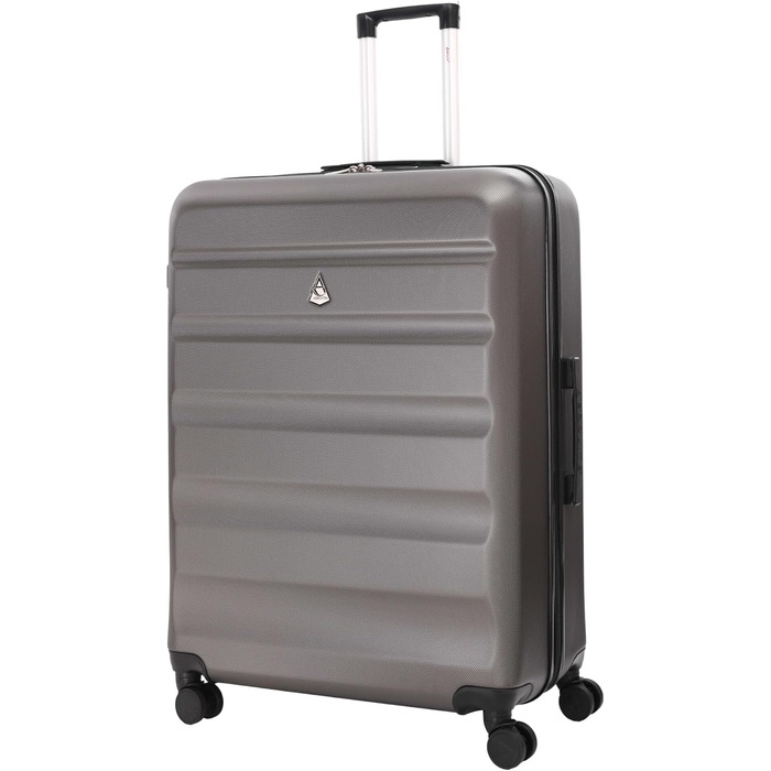 Велика валіза Aerolite XL 79см, легка ABS, 4 колеса, жорсткий корпус, сіро-вугільна