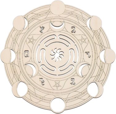 Священна геометрія: настінний декор Sri Yantra 30,5 см з товстого дерева, чакра, лабіринт, постер-тапісерія (Колесо Гекати)