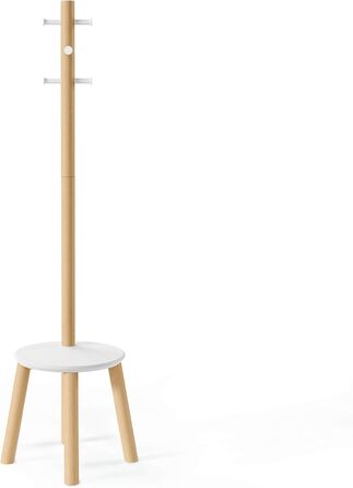 Вішалка з сидінням Umbra Pillar, біла/натуральна, універсальна