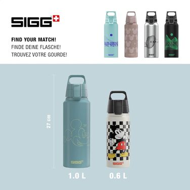 Алюмінієва пляшка для води SIGG WMB ONE 0,75/1 л Disney Mickey Mouse, швейцарська, сертифікат ClimatePartner, для газованої води, герметична, легка, BPA-free, для туризму