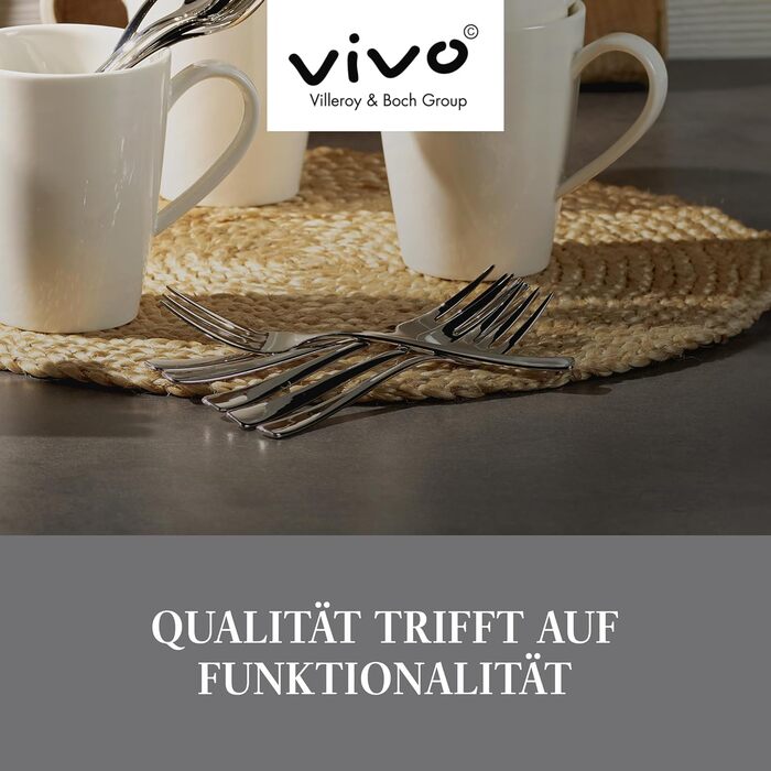Набір столових приборів vivo by Villeroy & Boch Voice Basic, 30 предметів, нержавіюча сталь, для 6 осіб, можна мити в посудомийній машині