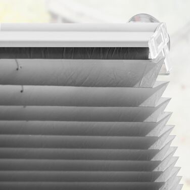 Плісе для мансардних вікон Lichtblick, без свердління, на присосках, для Velux, сіре, 95,3×122 см (S08/SK08)