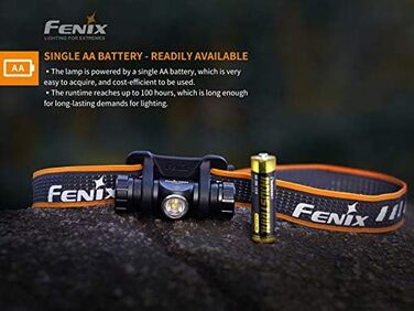 Універсальний налобний ліхтар Benture Fenix HM23 LED, чорний, розмір S