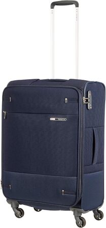 Валіза Samsonite Base Boost Spinner M, розширювана, 66 см, 67,5–73,5 л, чорна/синя, дорожня валіза на 4 колесах