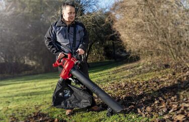 Електричний садовий пилосос Einhell GC-EL 3000 E, 3000 Вт, 45 л, з мішком, на колесах, функція всмоктування та обдуву, регульована ручка, 300 км/год, 840 м³/год