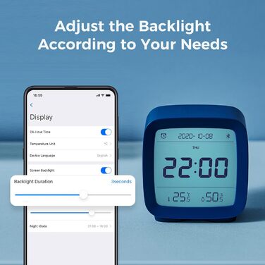 Розумний Bluetooth-будильник Qingping з батареєю, підтримка Mi Home, цифровий, кілька будильників