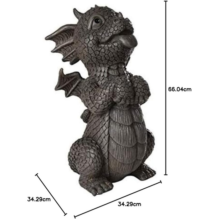 Садова фігура дракона Pacific Giftware, 26 см – декоративна статуя-фентезі для саду, кашпо