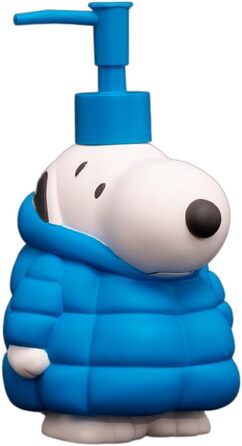 Диспенсер для мила/лосьйону Franco Peanuts Snoopy, 488 мл, офіційний, смола, для кухні та ванної, святковий дизайн Різдво