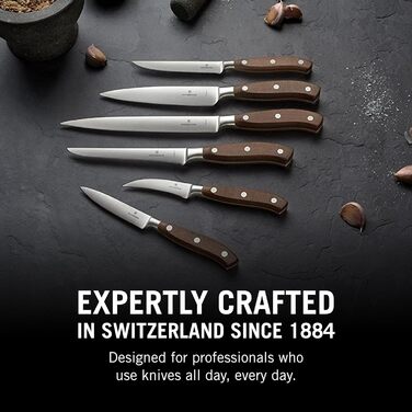 Професійний ніж для нарізання Victorinox Grand Maître, 20 см, надгостре лезо з прямим заточенням, дерев'яна ручка, нержавіюча сталь, коричневий