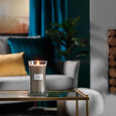 Велика ароматична свічка WoodWick у пісочному склі з тріщавим гнотом, Fireside, до 130 годин горіння