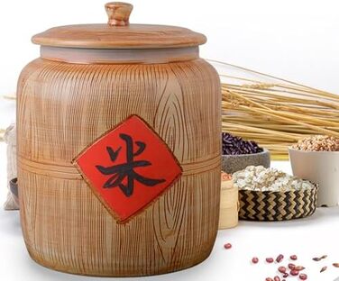 Керамічна банка для зберігання продуктів з кришкою 33x40,8 см – контейнер для круп, рису, борошна, цукру, кави, мюслі, снеків, харчовий диспенсер для кухні