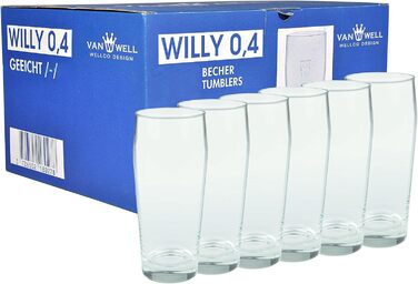 Кружка Van Well Willi 0,4 л Набір з 12 - Пивні келихи преміум класу