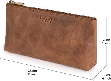 Косметичка Berliner Bags Anna з натуральної шкіри, маленька, колір Camel, для жінок і дівчат