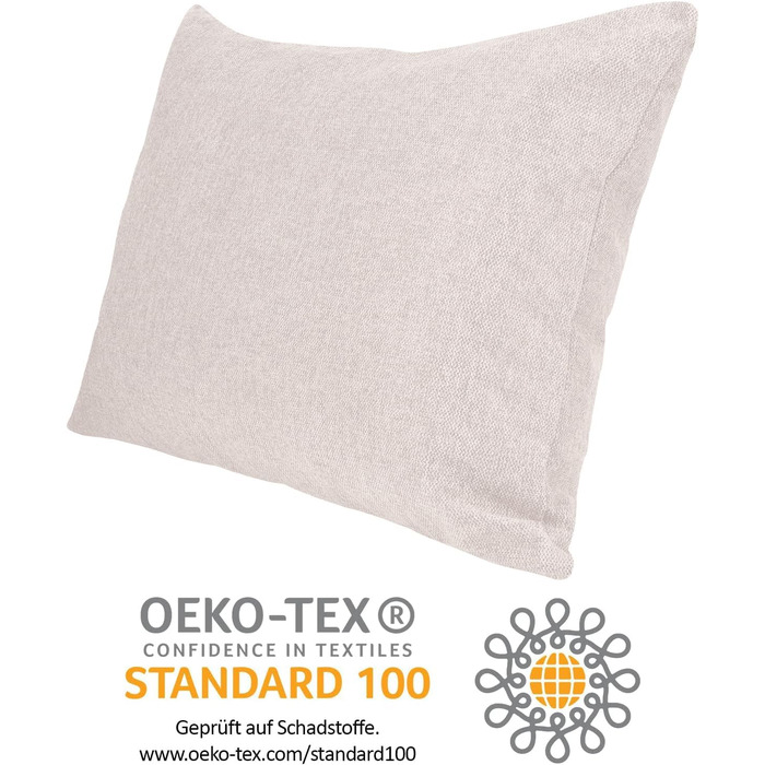 Декоративна подушка Selfitex XXL 60x80 см, бежева, м'яка подушка для дивану з наповнювачем і чохлом, для читання, відпочинку та декору