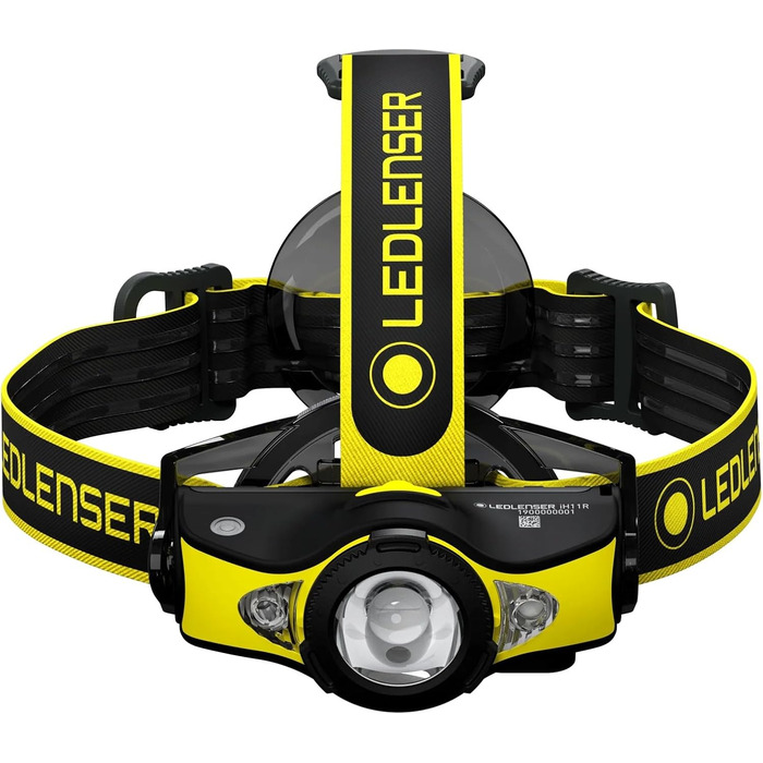 Налобний ліхтар Ledlenser iH11R 600 Лм з кріпленням на шолом і чохлом, акумуляторний, USB-зарядка, легкий, для роботи в рукавицях