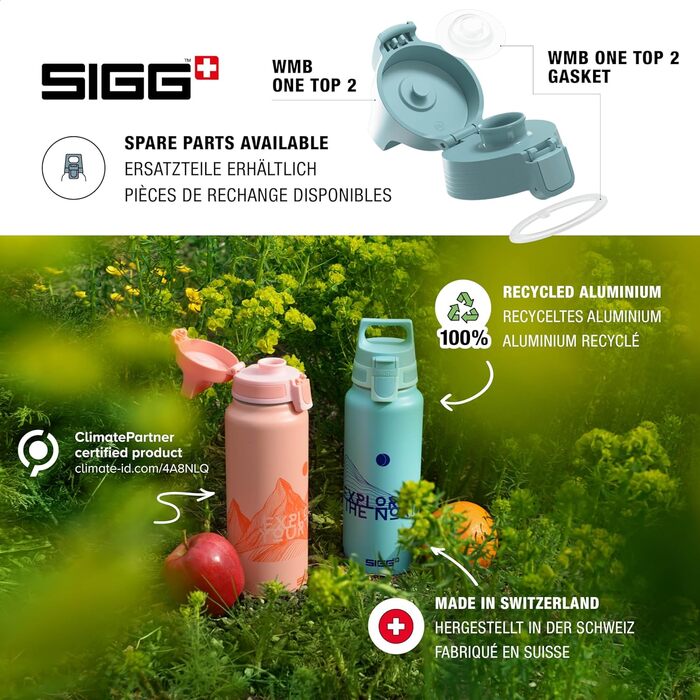 Алюмінієва пляшка для води SIGG WMB ONE 0,75/1 л Disney Mickey Mouse, швейцарська, сертифікат ClimatePartner, для газованої води, герметична, легка, BPA-free, для туризму