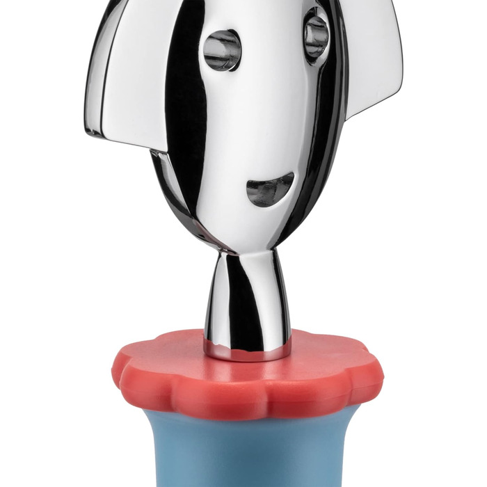 Пробка для пляшки Alessi ANNA STOP 2, EVA, хромований замак, 4 см, блакитна