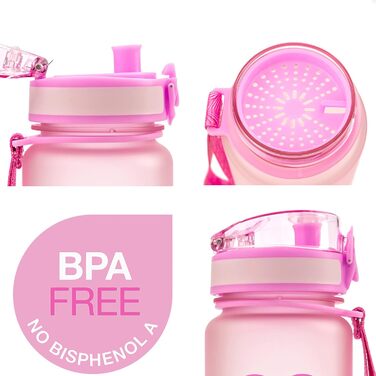 Спортивна пляшка Embrava 1000 мл, швидкий потік, зручна кришка, без BPA, Tritan, рожева