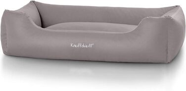 Лежак для собак Knuffelwuff Sidney XXL 120x85 см, сірий, знімний чохол, еко-шкіра, легкий догляд, для великих і малих собак
