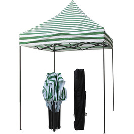 Павільйон All Seasons Gazebos 2x2 м, міцний, повністю водонепроникний, білі та зелені смуги