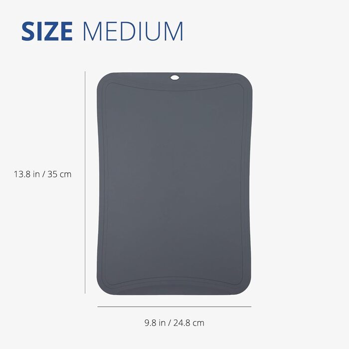 Гнучка кухонна обробна дошка Blue Ginkgo з TPU, середня, темно-сіра, виготовлена в Кореї, стійка до порізів і довговічна