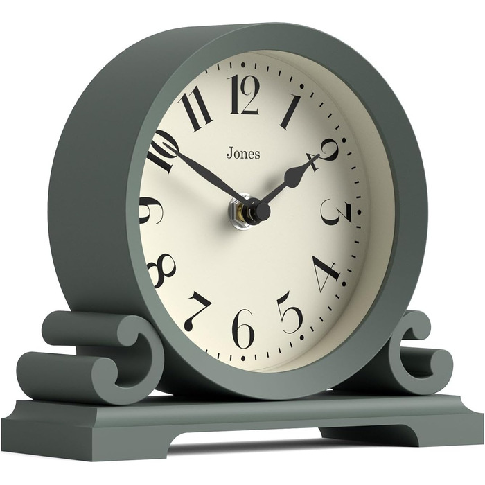 Настільний годинник JONES CLOCKS Saloon, класичний подвійний дизайн, зелений, для столу, полиці або тумби, сучасний стиль
