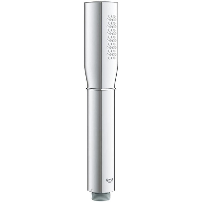 Душова лійка GROHE Vitalio Get, 1 режим, антикальк, для проточних водонагрівачів, подвійна стінка, срібляста, Grandera, квадратна