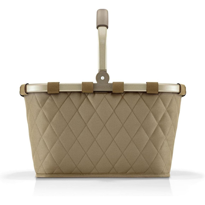 Кошик для покупок reisenthel carrybag frame Rhombus Olive, міцний, водовідштовхувальний, з внутрішньою кишенею, елегантний дизайн