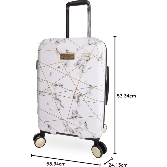 Валіза Juicy Couture Vivian Spinner 53,3 см, мармурова, біла, полікарбонат