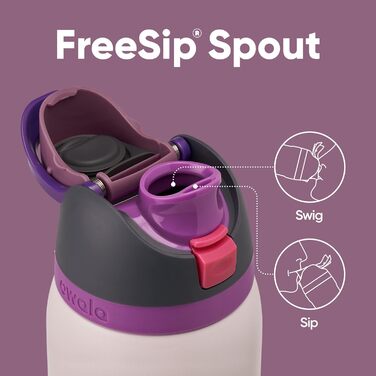 Owala FreeSip ізольована пляшка для води з нержавіючої сталі зі стійкою до протікання кришкою та трубочкою, 1,2 л, BPA-free, для спорту та подорожей, Dreamy Field