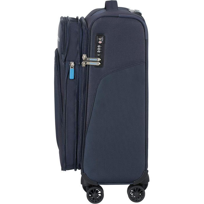 Валіза American Tourister Summerfunk синя, 79 см, 119 л, поліестер, на 4 колесах, розширювана, дорожня сумка для подорожей