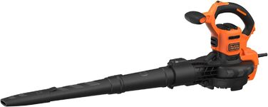 Електричний садовий пилосос-видувка Black+Decker BEBLV301, 3-в-1, 3000 Вт, з подрібнювачем і рюкзаком-мішком 72 л, регульована потужність, висока швидкість повітря