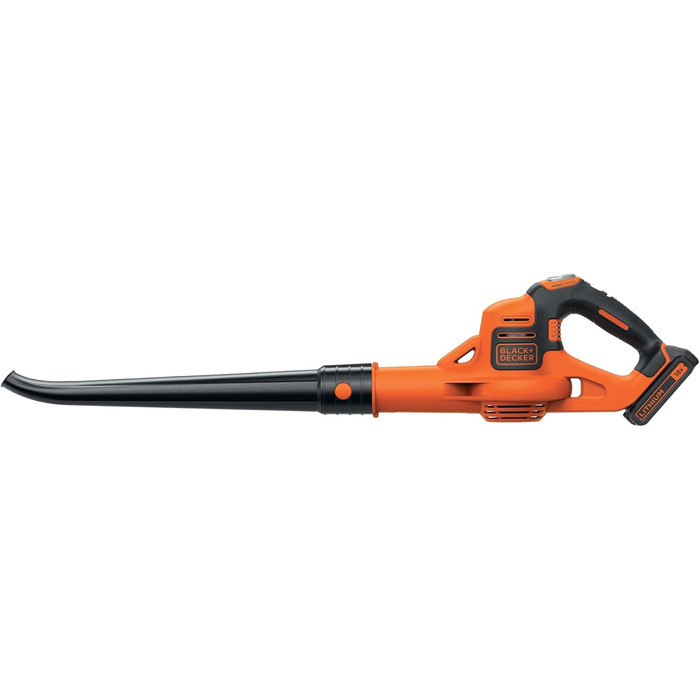 Акумуляторний повітродув Black+Decker GWC1820PCB 18В, швидкість до 209 км/год, для листя і сміття, без акумулятора та зарядки
