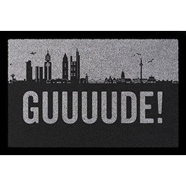 Килимок для взуття GUUUUDE Frankfurt, світло-сірий, гумовий, для коридору, подарунок на новосілля, гумористичний, придверний килимок