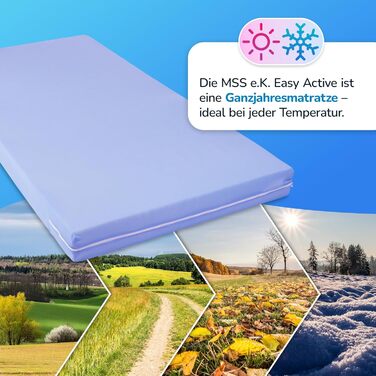 Ортопедичний матрац MSS Easy Active 60x120x11 см, комфортна піна, для дітей і дорослих, знімний синій чохол