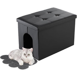 Шафа для котячого туалету MEEXPAWS, прихована котяча туалетна комод-сидіння, біла або чорна, 65x45x45 см