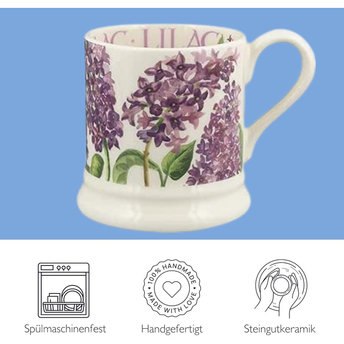 Велика керамічна чашка Emma Bridgewater 1/2 пінти, фіолетова, для кави, капучино, латте, чаю, подарунок на день народження