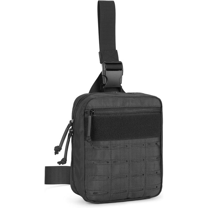 Тактична сумка на стегно Huntvp MOLLE, водостійка, для мотоциклістів та спорту, чорна